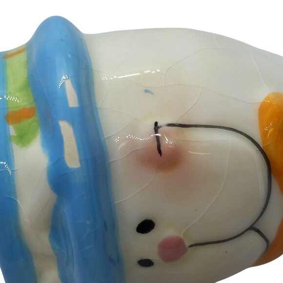 Easter Bunny Egg Cup Hand-Painted Ceramic Decoration Vintage - Picture 5 of 5